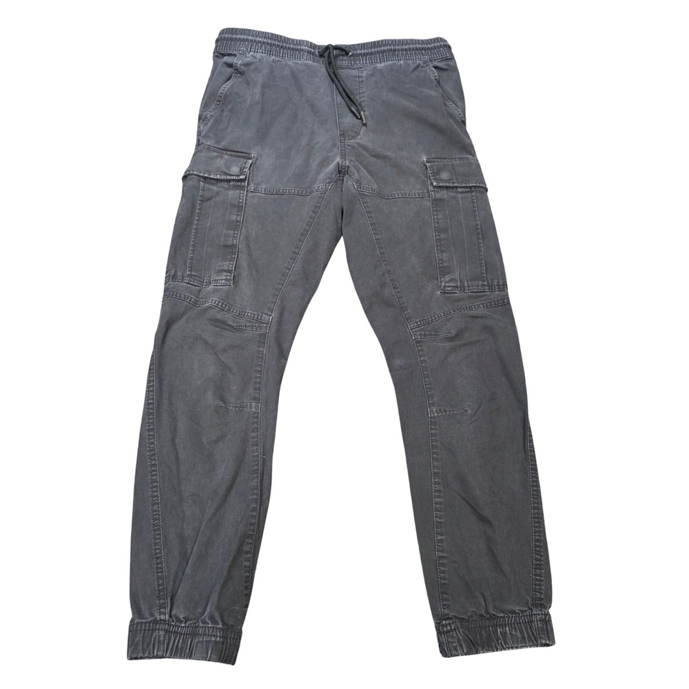 H&M Cargo Jogger Pants Men's Size S Faded Black Washed Stretch Cotton